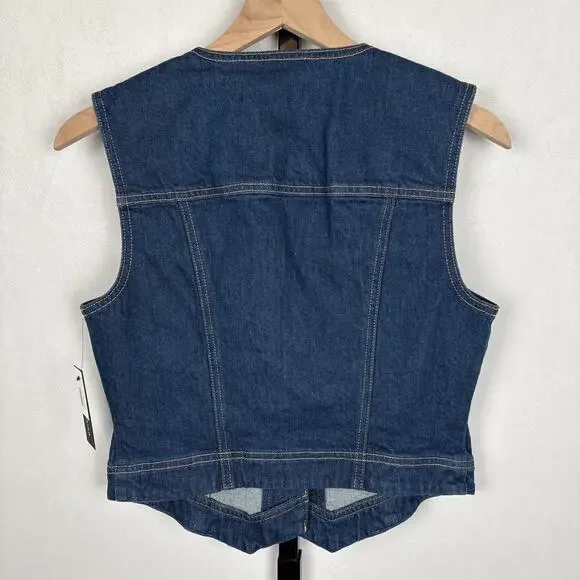 NEW Veronica Beard Valeria Vest Women's Small Blue Denim Buttons Country Cowgirl - Picture 5 of 10
